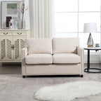 2-Seat Chenille Fabric Loveseat with Side Storage Pockets