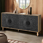 Storage Cabinet with Carved Symmetrical Door Design