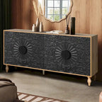 Storage Cabinet with Carved Symmetrical Door Design