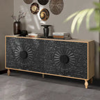 Storage Cabinet with Carved Symmetrical Door Design