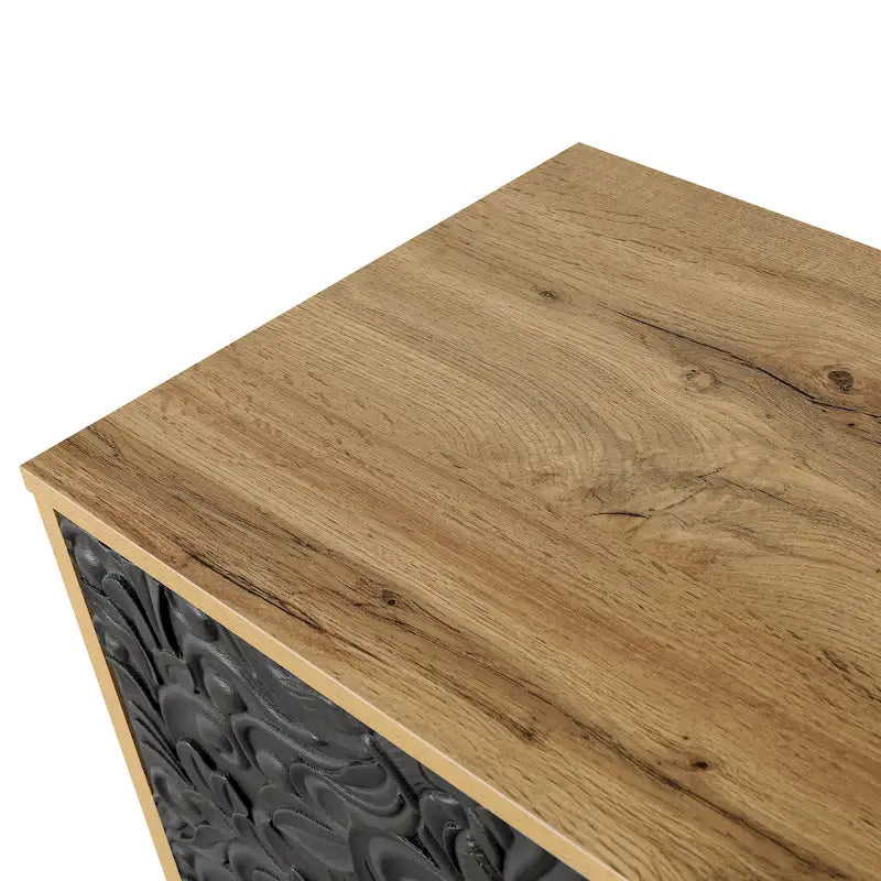 Storage Cabinet with Carved Symmetrical Door Design