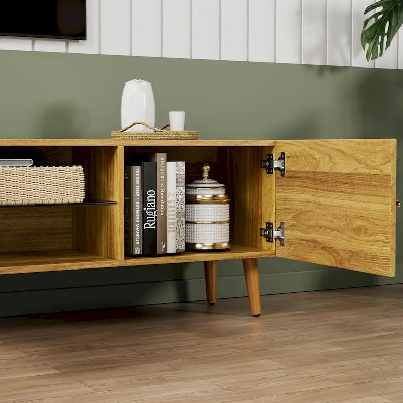 70" Mid-Century TV Media Console with 3-Door Storage