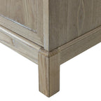 4-Door Storage Cabinet with Mirrored Doors and Solid Wood Legs