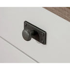 L-Shaped Desk with Drawers and Open Shelves - White