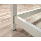 L-Shaped Desk with Drawers and Open Shelves - White